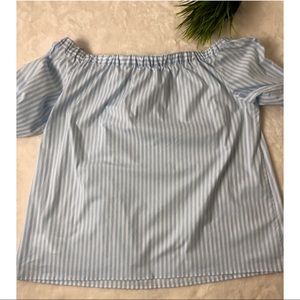 Michael Kors Cloud/White Striped Off-The-Shoulder